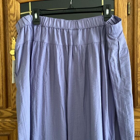A new day Purple Yoke Front Midi Skirt with slit - Picture 8 of 13